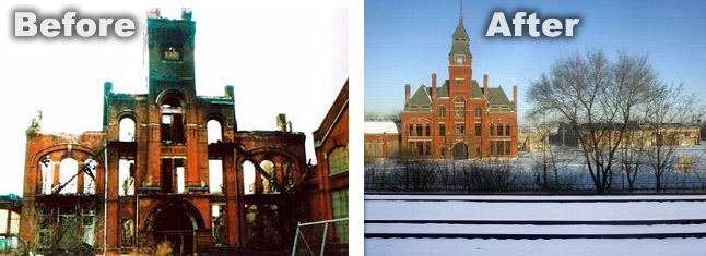 Pullman Building before and after